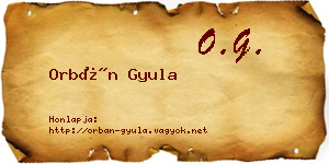 Orbán Gyula névjegykártya