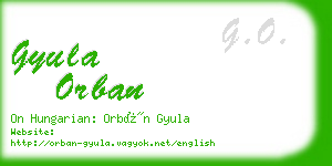 gyula orban business card